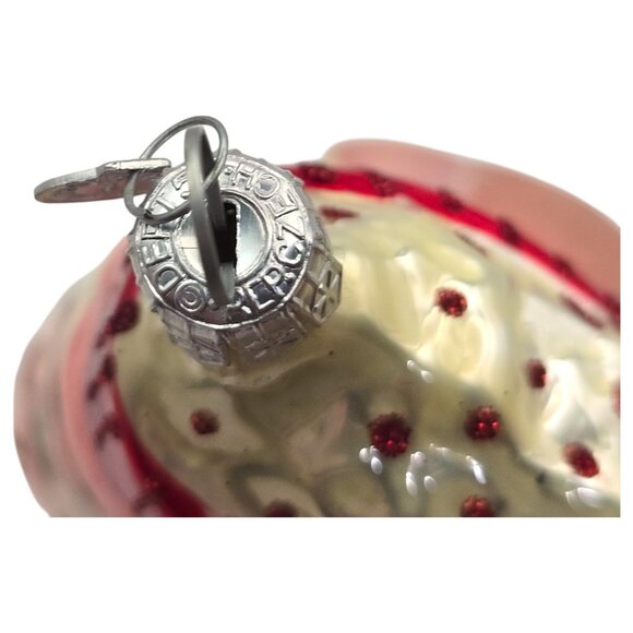 Dept 56 Clock Tag Christmas Stocking Ornament Mercury Glass Glitter Accents - Picture 7 of 8